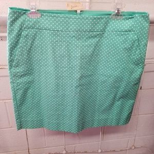 2/$20 Ann Taylor 10 Green Poka Dot Madison Skirt